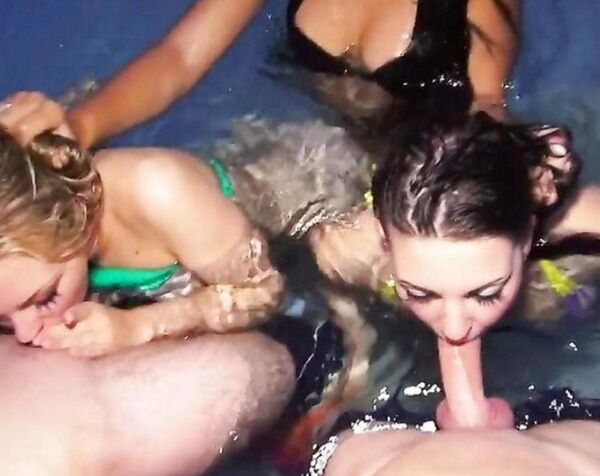 Оргия проституток из Майами с мужиками в бассейне